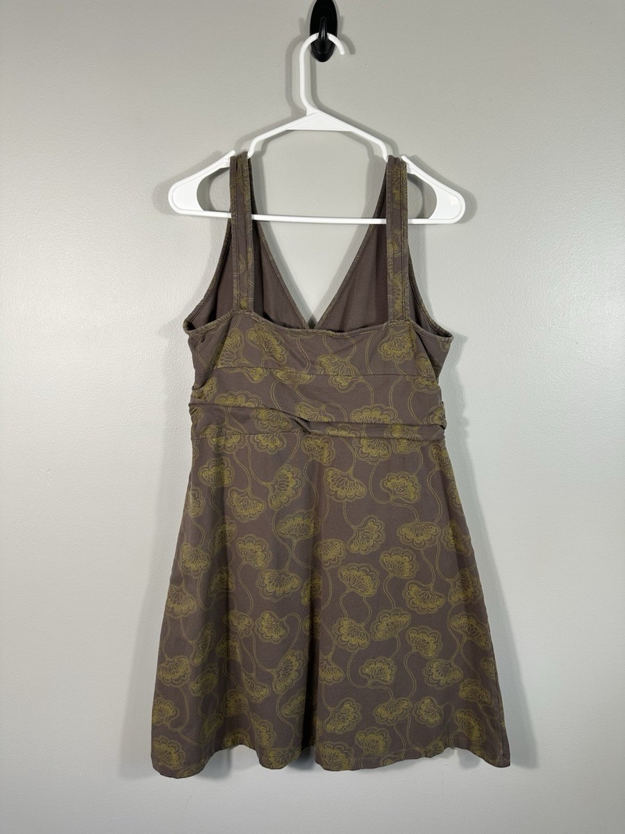 Patagonia Dress Womens Brown Green Floral Margot Organic Cotton Stretch  Outdoor