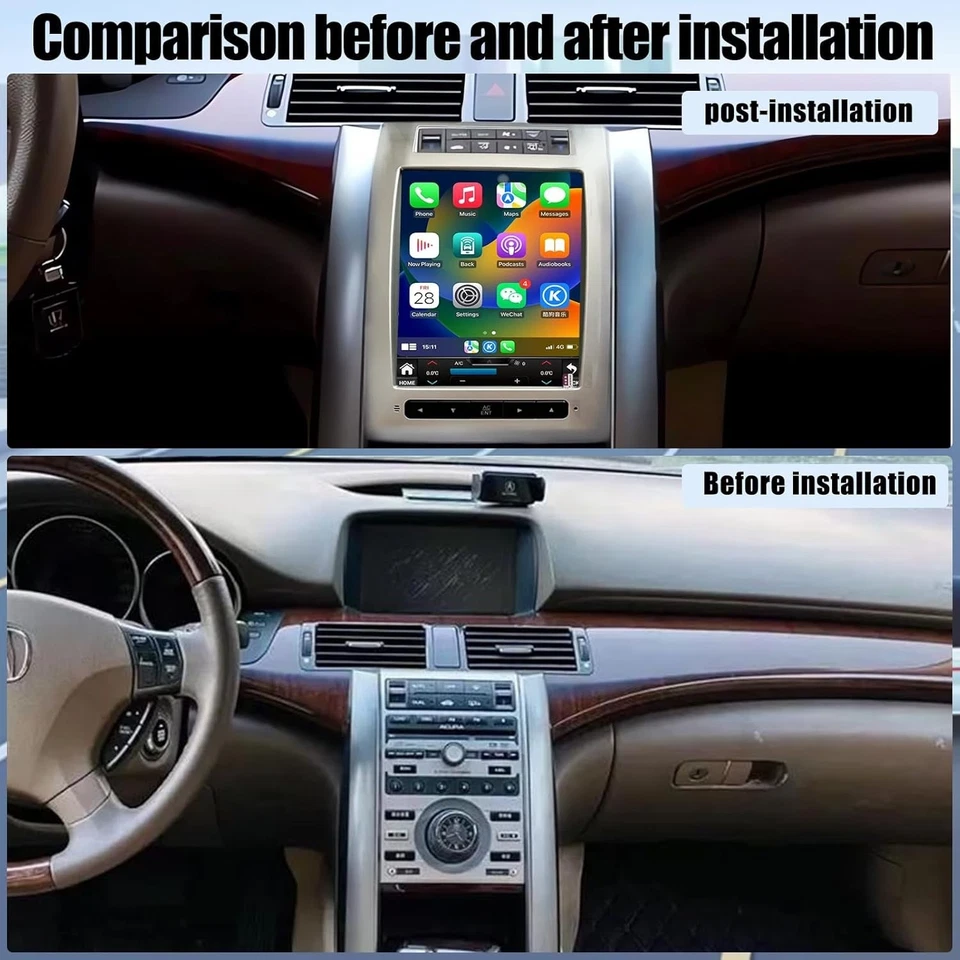 Rádio de carro 10,4"" 6+128G Android13 estéreo GPS navegação carplay para Acura RL 2004-2012 - Imagem 2 de 4
