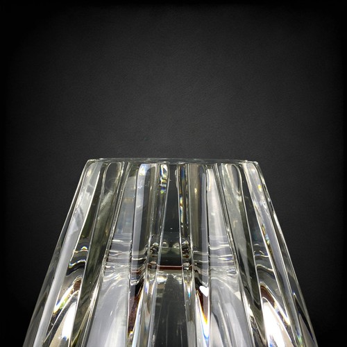 Mikasa Damocles 8.5 Inch Crystal Flower Vase Vertical Cuts Stunning 1990s - Picture 8 of 10