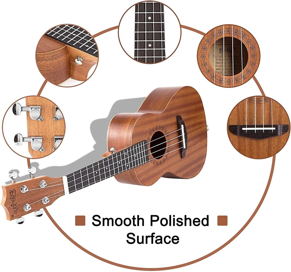 Concert Ukulele Mahogany - 23" Professional Uke Starter Set - Image 4 of 4