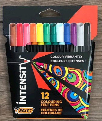 Neu BIC Intensity Colour Up Färben Filzstifte verschiedene Farben - 12er Pack