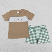 Summer Hunting Season Mallard Duck Top With Gingham Shors Outfit