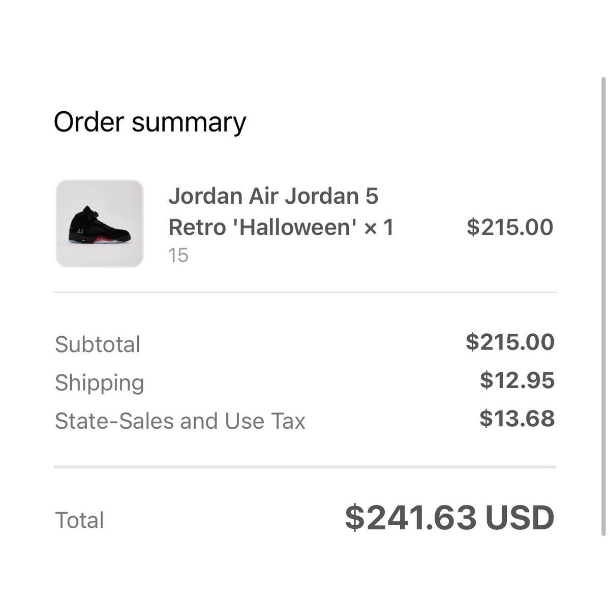 Size 15 - Air Jordan 5 Retro Halloween HQ7978-001 PRESALE 🔥 — product photo 2 of 7