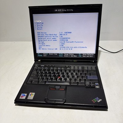 IBM Thinkpad T42 14'' Laptop Intel Pentium M 512Mb No Drives Boots Bios