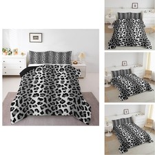 Feelyou Kids Gray Black Leopard Comforter Set Full Size Modern Ombre Effects