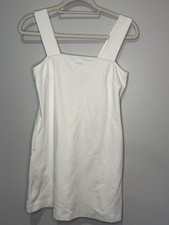 Old Navy Dress Womens XS White Sheath Mini Square Neck Pockets Jersey Casual