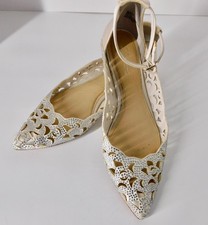 Imagine Vince Camuto Women’s Dress Shoes Size 8M – Ivory Satin Rhinestone Cutout
