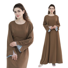 Dubai Evening Dress Abaya Muslim Women Long Robe Kaftan Ramadan Robe Islam Maxi