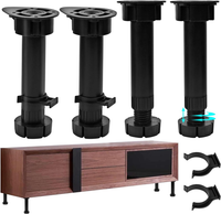 4 StüCk MöBelfüßE Verstellbar, MöBelfüßE HöHenverstellbar 15-18Cm, Stabile MöBel