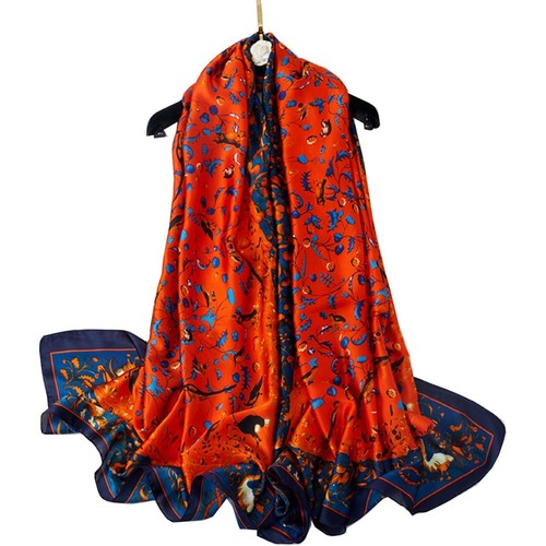 Silk Scarf Head scarf Fashion Scarves Long Lightweight Sunscreen Shawls for W...