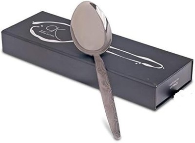 BNAZIND Kunz Special Edition Damascus Pattern Spoon | 18/10 Large, Silver 
