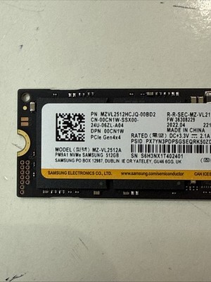 Samsung PM9A1 512GB NVMe M.2 SSD PCIe Gen4 x4 MZVL2512HCJQ | eBay