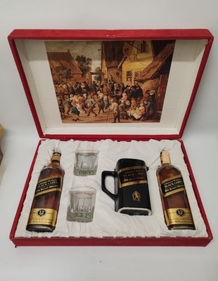 Johnnie Walker Black Label 1980er Geschenkset 2x 75cl 40% + Krug + 2 Gläser | 