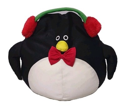 Brentwood Moshi Microbead Penguin Earmuffs 13'' Squishy Plush Rare Black Bowtie