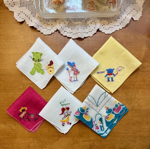 Betty Lou's Vintage Children's Handkerchiefs Hankies - Collection 5 -