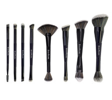 8 Pcs Complete Dual Brush Collection Contour Concealer Blender Fan Highlighter B