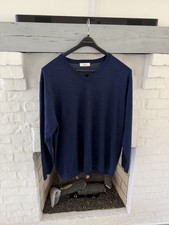 Turnbury Men  s V-Neck Sweater   Size: 3XL  Extra Fine Merino Wool   Navy Blue