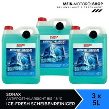 Sonax AntiFrost+KlarSicht bis -18 °C Ice-fresh Scheibenreiniger 3x5 Liter = 15 L