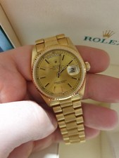Rolex Day-Date 18038 LC100 18K Gold Borke 1984 mit Papieren Box