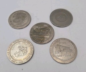 T108 Group 5 Tokens 4 From Las Vegas 1 From Caribbean With Added Special Suprise