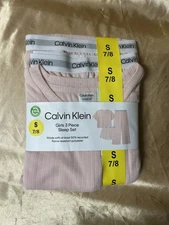 3-Piece Genuine CALVIN KLEIN Sleep Set Pink  size SMALL 7-8 Pajamas