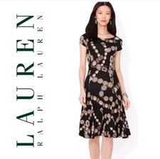 Vtg Lauren Ralph Lauren Western Collection Midi Dress Southwest Cowgirl Coquet S
