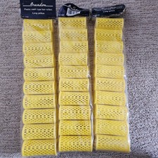 Lot of 30 Vintage OSS Long Yellow Plastic Mesh Hair Rollers Hong Kong MIPs