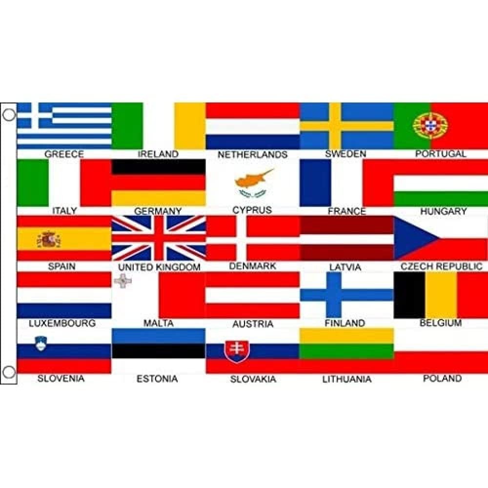 BANDIERA EUROPA 25 PAESI 150x90cm - BANDIERA STATI EUROPEI 90 x 150 cm - AZ D72A