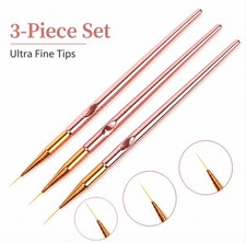 3 Nail Art Liner Brush Set Precision Gel Polish Painting Fine Detail Design Pen