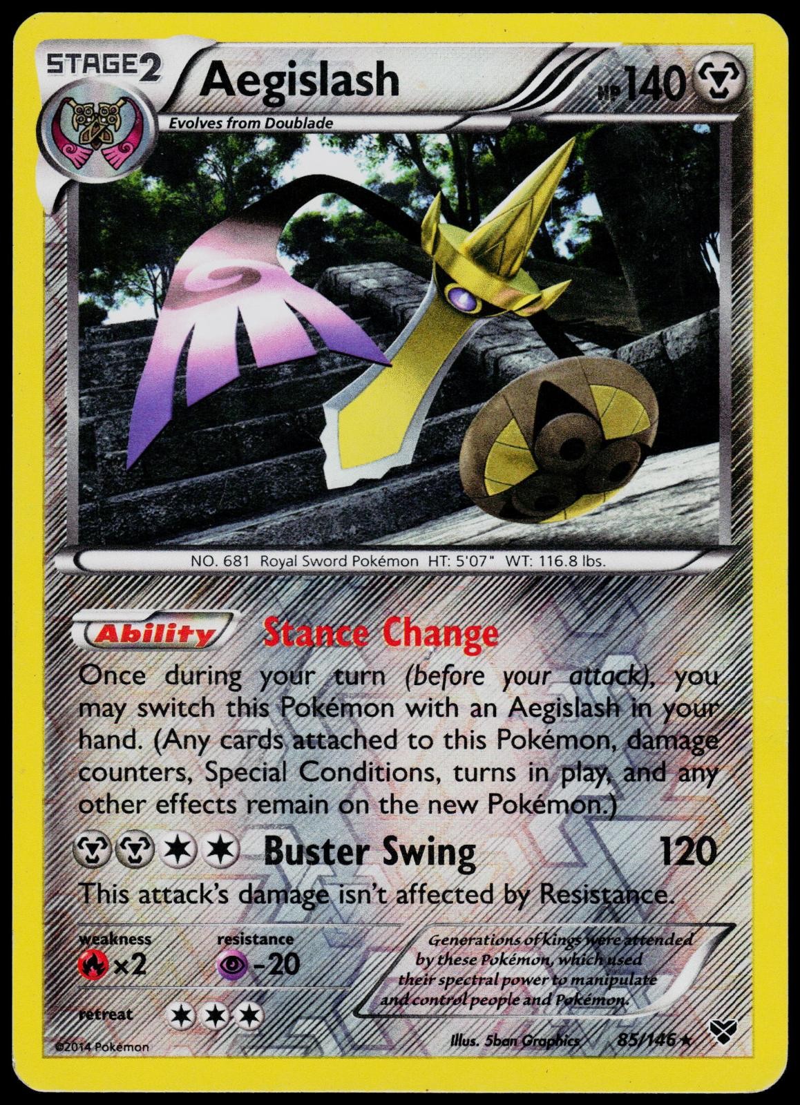 Aegislash 85/146 XY - Reverse Holo Pokemon LP (Rare)