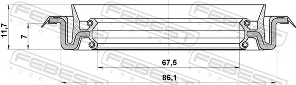 FEBEST Dichtring Radnabe 95TCS-69860712X für ER RANGER EQ SERIE MAZDA FORD BT 50 - Bild 2 von 4