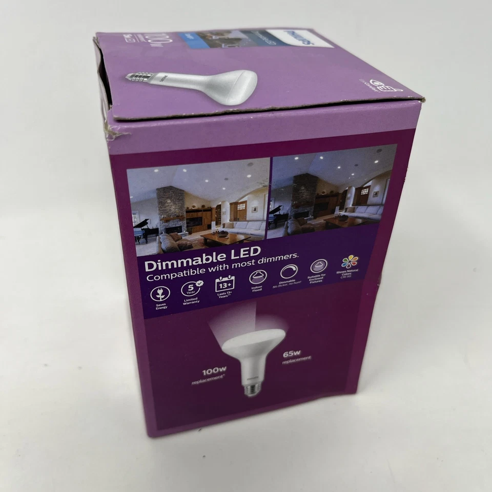 Philips 100 Watt Replacement Dimmable LED BR30 Flood Indoor Daylight 1400 Lumens - Image 2 of 4