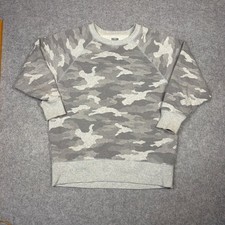Aerie Gray Camo Crewneck Sweatshirt Womens Medium Raglan Pullover Camouflage