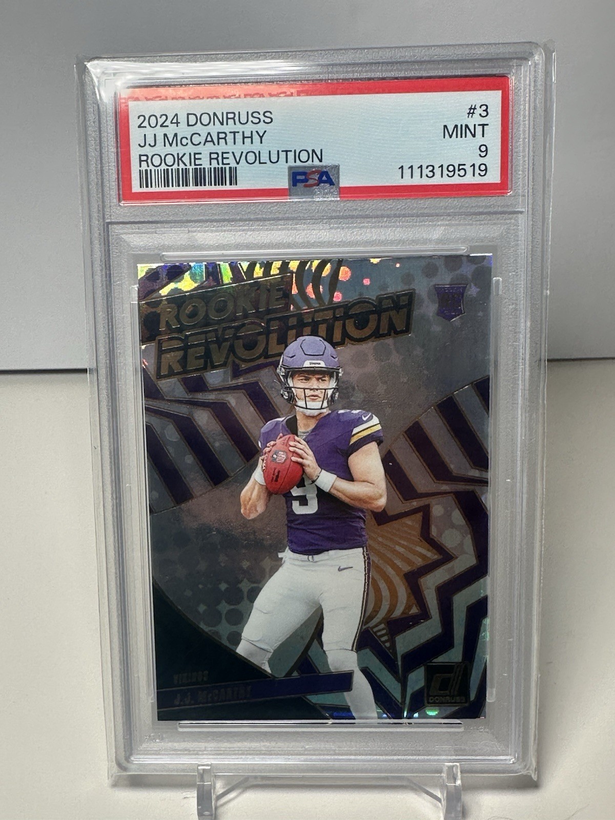 2024 Panini Donruss JJ McCarthy Rookie Revolution #3 PSA 9