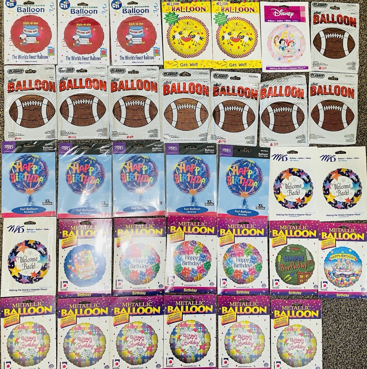 Lot Of 34 Vintage Themed Balloons NOS various Brands | eBay
