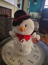 Ty Snowball 1997 Snowman Bear 4 Th Gen PVC 7 Beanie Baby MWMT