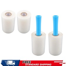 4 Roll Shrink Film Clear Stretch Wrap Film 5"x1000ft 60 Gauge with 2 Handles