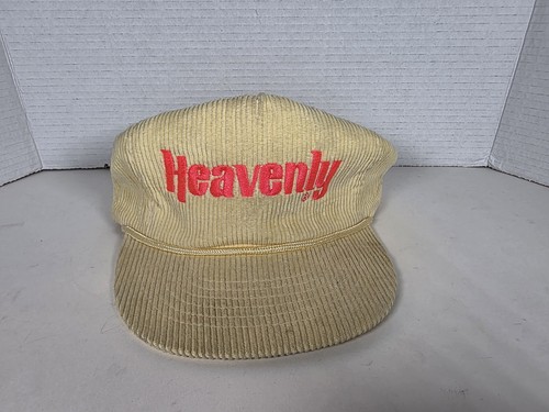 Vintage Heavenly Lake Tahoe Hat Yellow & Pink Corduroy Action Accessories Taiwan