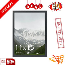 11X15 Picture Frame Black for Wall Mounting, Horizontal and Vertical Formats for
