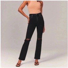 Abercrombie  Fitch The Ankle Straight Ultra High Rise Jeans Black Denim 25