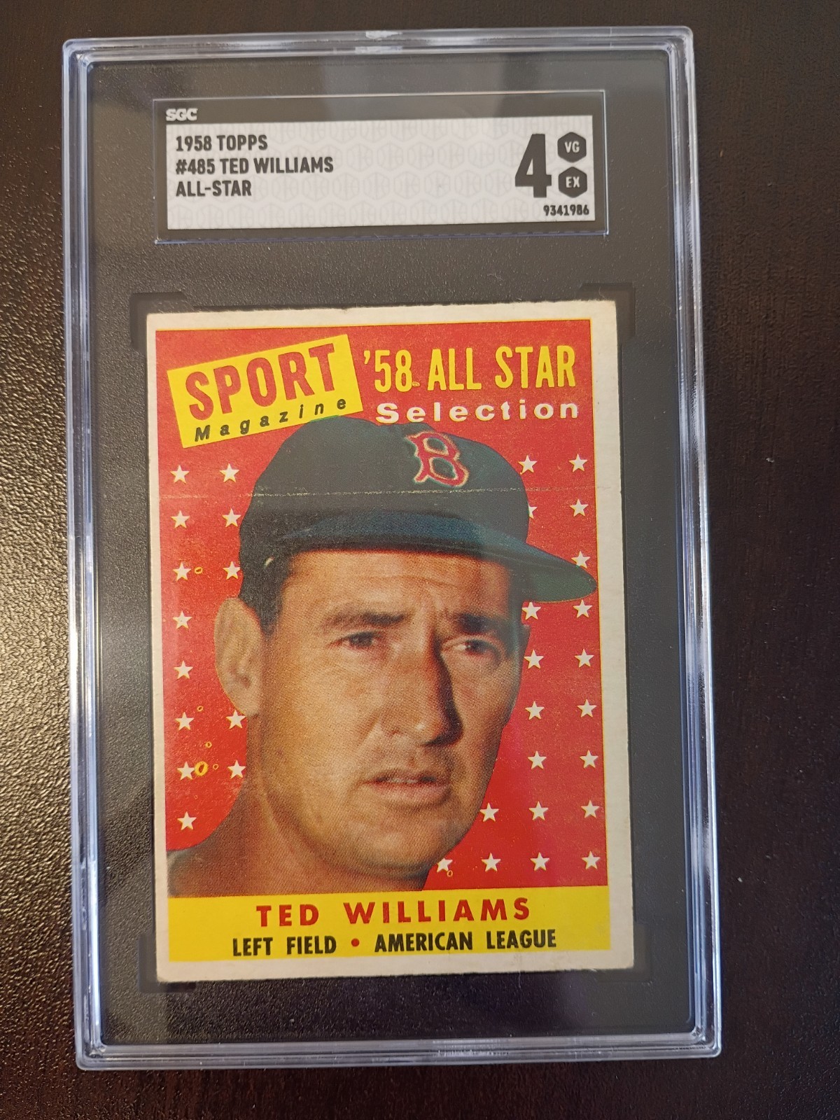 1958 Topps - Sport Magazine '58 All Star Selection Ted Williams #485 SGC 1