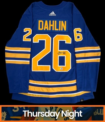 RASMUS DAHLIN SIGNED AUTO BUFFALO SABRES HOCKEY JERSEY AJ SPORTS COA