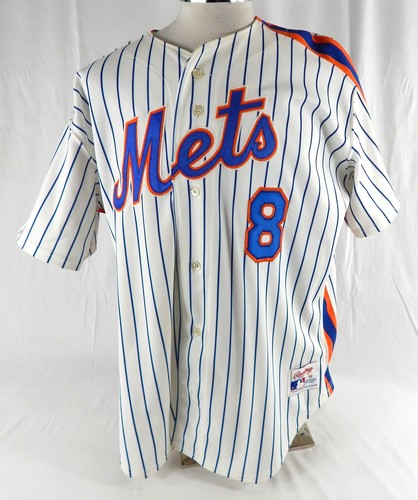 1990s Mens New York Mets Gary Carter #8 Authentic White Jersey Rawlings 52 976