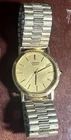 Vintage 1980 SEIKO Men’s Wrist watch Gold Tone Octagon w/Sapphire Crown As-Is