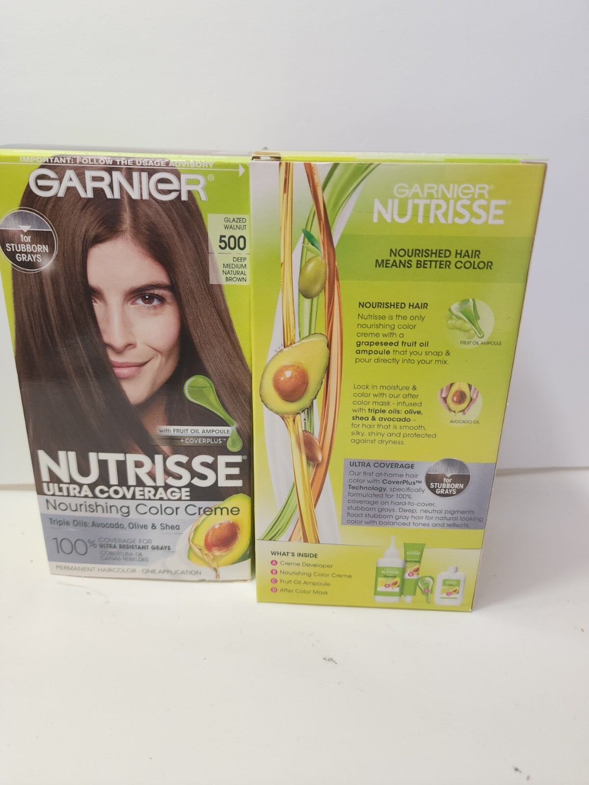 2 Pk Garnier Nutrisse Nourishing Hair Color Creme 500 Deep Medium Natural Brown