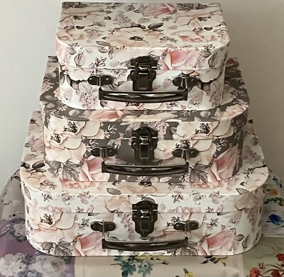 Kofferaufbewahrung Blumenmuster Shabby Chic Hochzeitsbox Memory Box Bastelbox