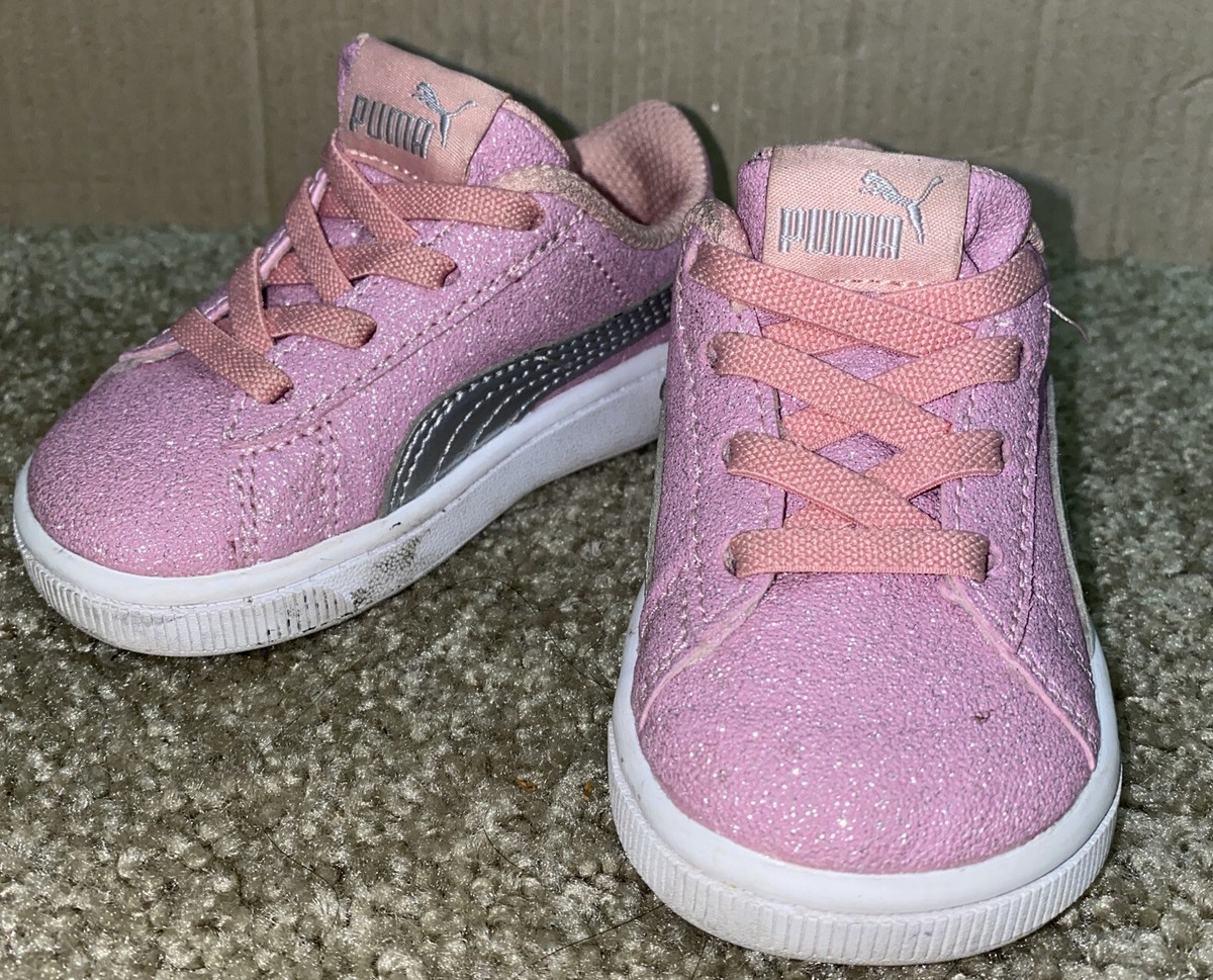 Puma Baby Girl Pink Sparkle Sneakers Sz 5 | eBay