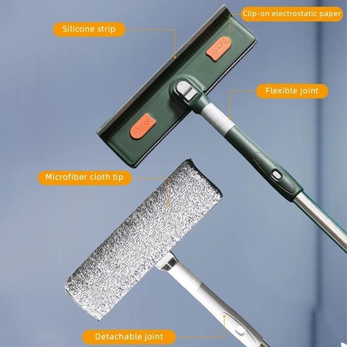 4 in 1 Windows Glass Clean Squeegee Mop Microfiber Rotatable Telescopic Mop - Picture 7 of 13