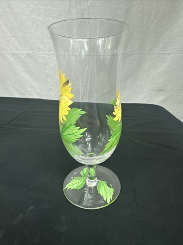 Villeroy Boch Stemware Wine Water Glass Flora Sunflower Hand Painted Set of 2 - Picture 6 of 11
