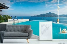 3D Swimming Pool Wallpaper Wall Mural Removable Self-adhesive Sticker8791